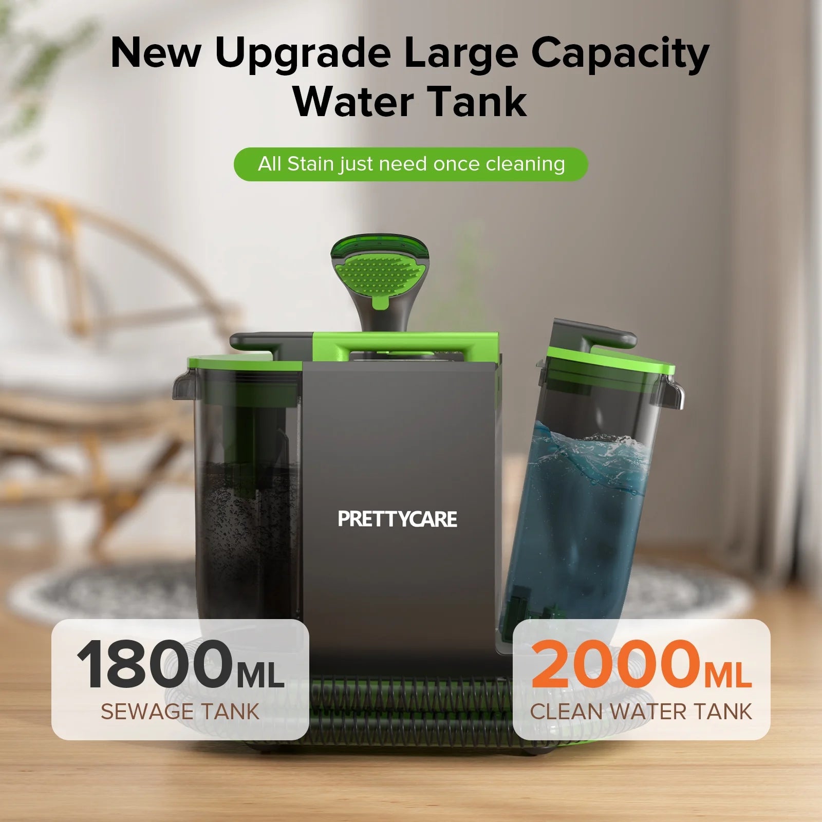 Portable Carpet Shampooer,Upholstery Cleaner,14Kpa Strong Suction Carpet Cleaner Machine,500W Powerful Motor