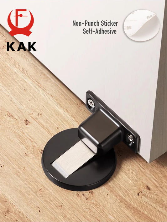 Non-Punch Magnetic Door Stopper Hidden Doorstop Door Holder Zinc Alloy Wall Protector Wind-Proof Stop Door Hardware