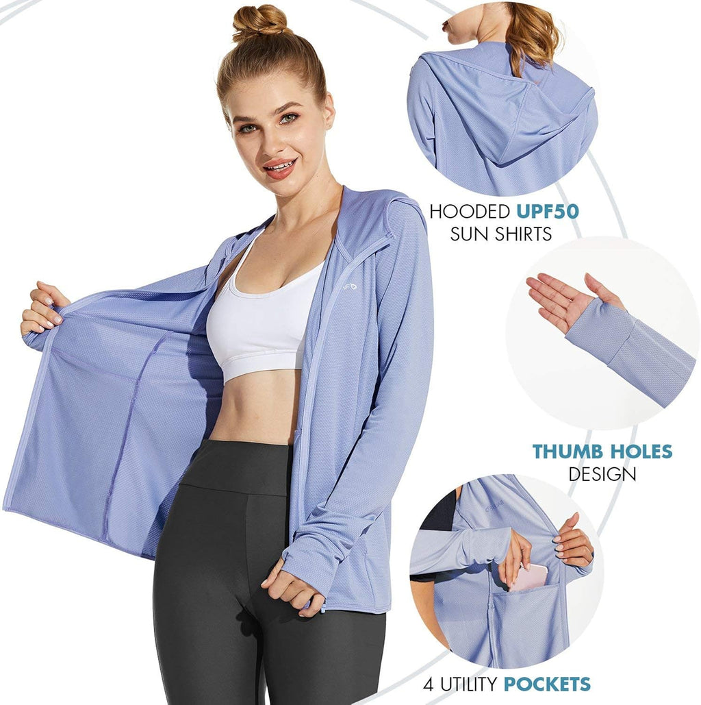 Women's UPF 50+ Sun Protection Jacket with Hood & Pockets