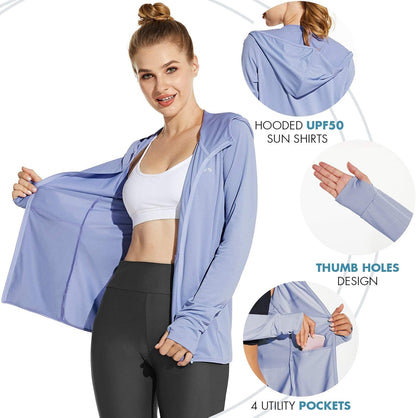 Women's UPF 50+ Sun Protection Jacket with Hood & Pockets