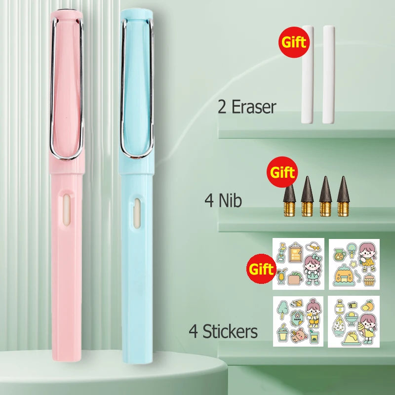HB Eternal Pencil Set Mechanical Pencil Super Cheap No Need to Sharpen Easy to Wipe DIY Kawaii Korean Stationery School Supplies