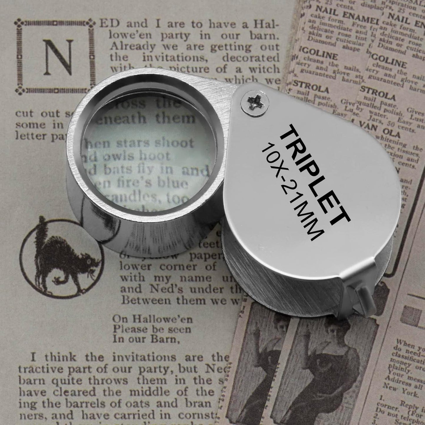 2PCS Jewelers Eye Loupe Magnifier, Small Pocket Folding Magnifying Glass Jewelry Loop for Gems, Jewellery, Coins, Map, Stamps, Elders Gift, 5/6'' Lens Dia