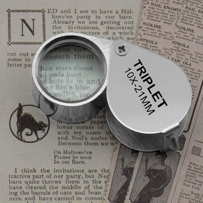 2PCS Jewelers Eye Loupe Magnifier, Small Pocket Folding Magnifying Glass Jewelry Loop for Gems, Jewellery, Coins, Map, Stamps, Elders Gift, 5/6'' Lens Dia