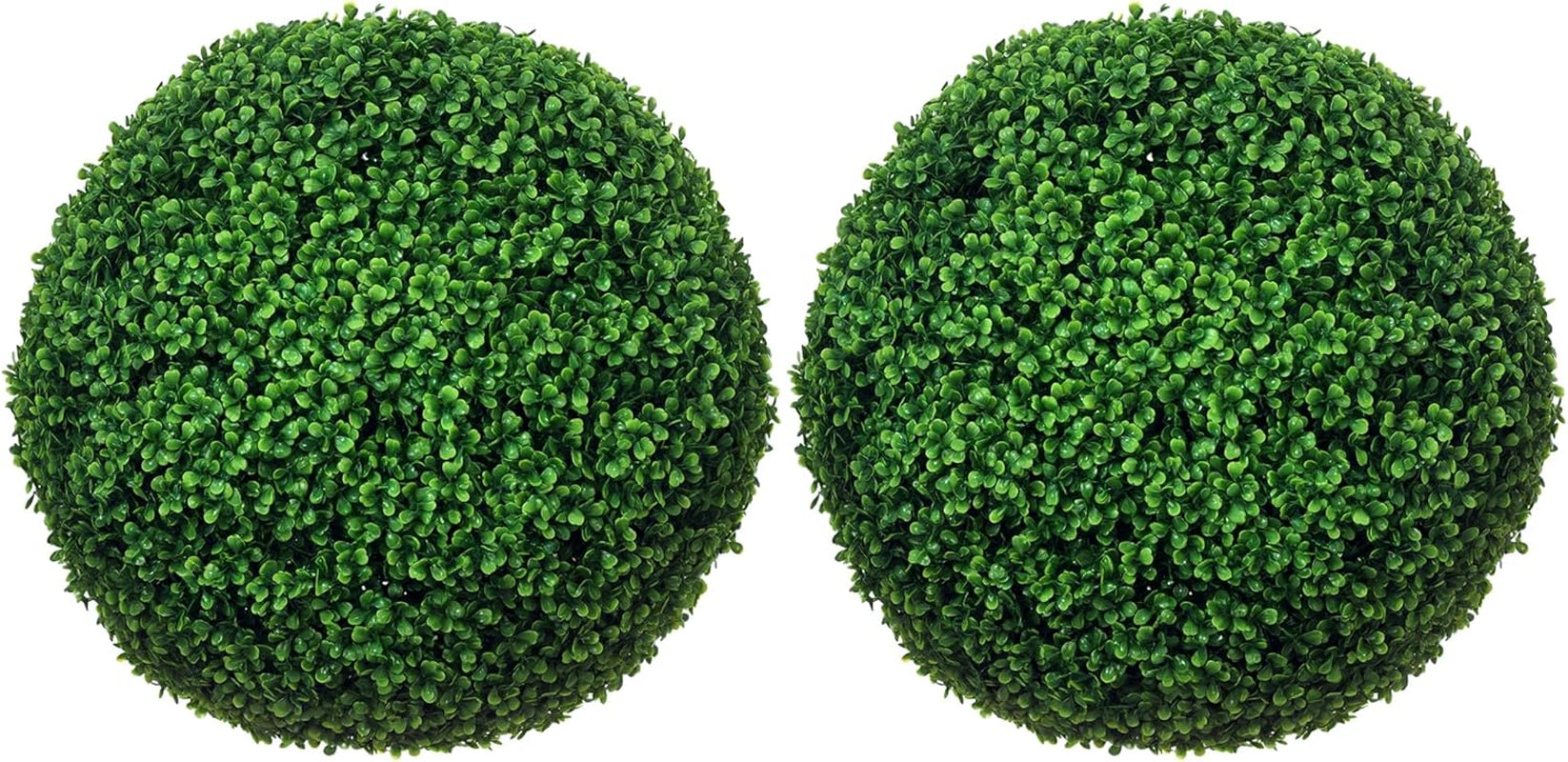 Artificial Boxwood Topiary Ball Set of 2 19.7 Inch Faux Plant, Uv-Protected Anti-Fading Fake Plants for Home Indoor Outdoor Porch, Green