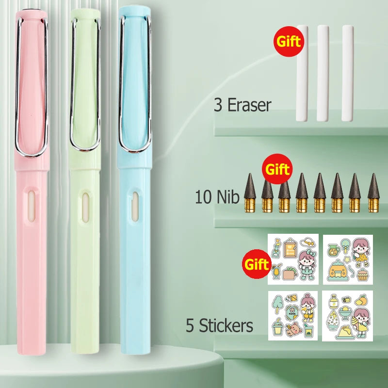 HB Eternal Pencil Set Mechanical Pencil Super Cheap No Need to Sharpen Easy to Wipe DIY Kawaii Korean Stationery School Supplies