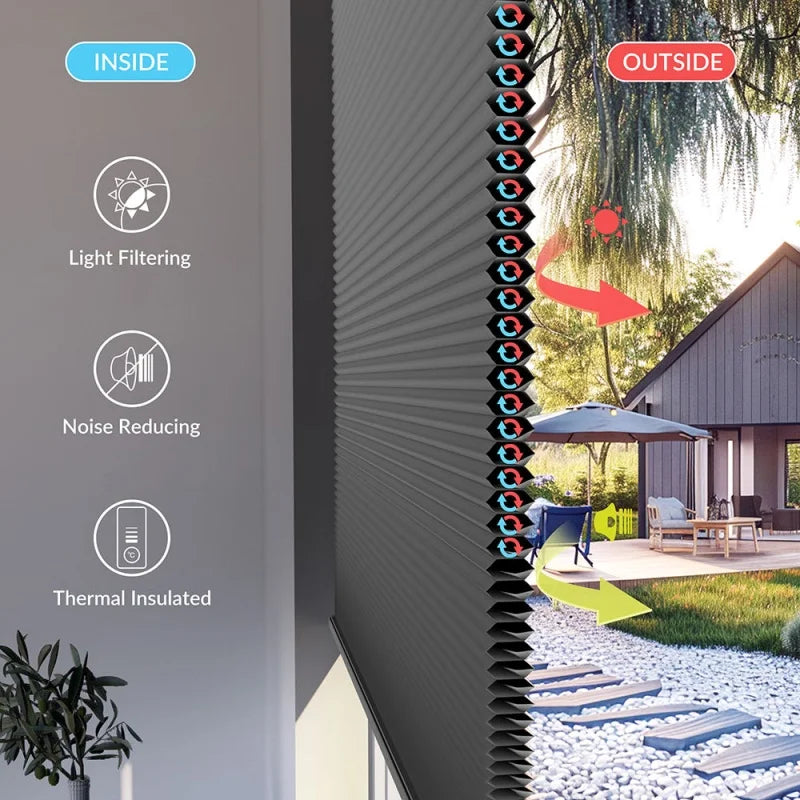 Wholesale Shades No Drill No Tools Reduce Noise Easy Install Thermal Insulate Fabric Manual Honeycomb Cellular Blinds for House