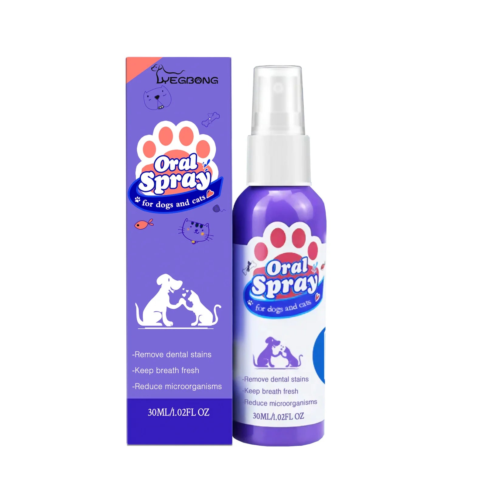 Pet Teeth Cleaning Spray Oral Care Remove Tooth Stains Keep Fresh Breath for Cats and Dogs Whitening Remove Bad Breath