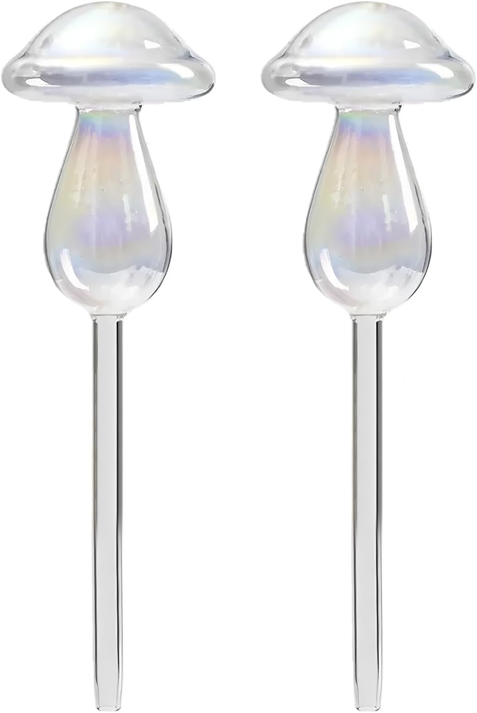 High Borosilicate Glass Watering Device for Lazy People Watering Flowers, Automatic Drip Irrigation Artifact,Plant Watering Globes for Indoor & Outdoor 9.1 * 2.7Inch Mushroom Style, 2 Pcs