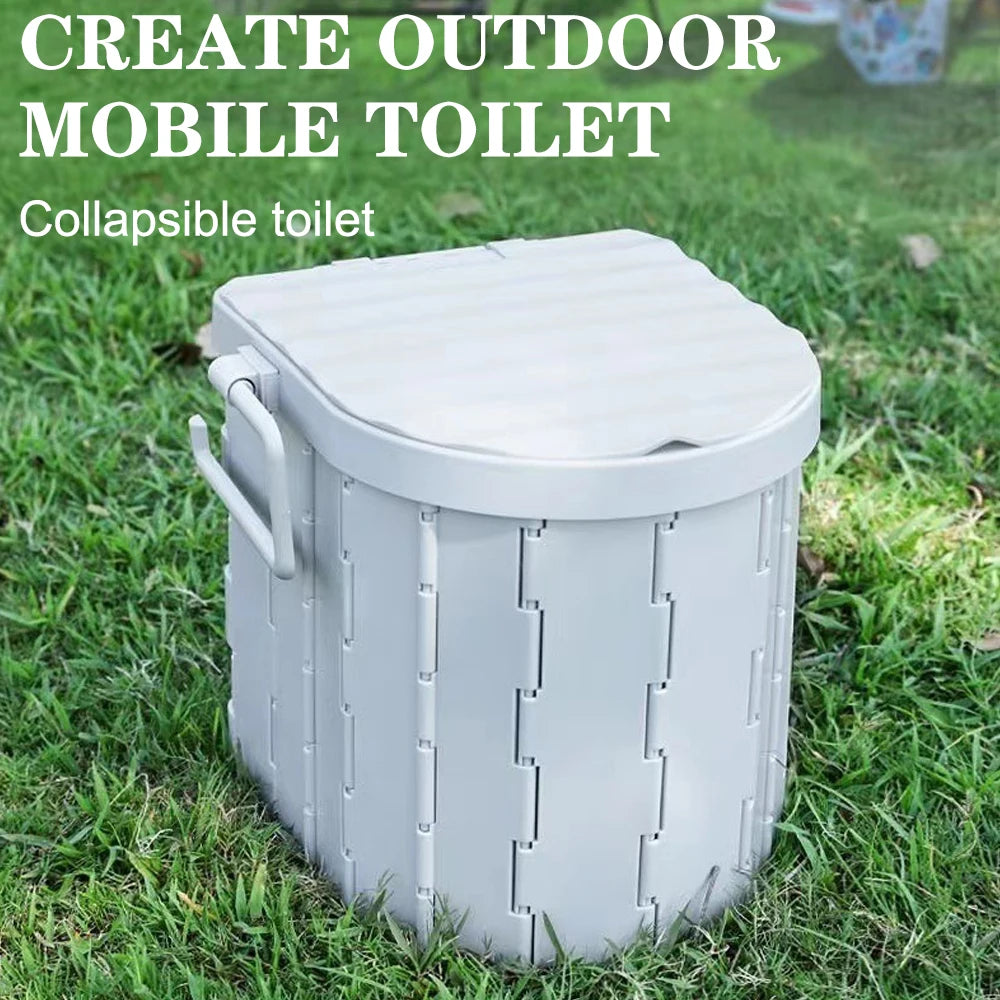 Travel Bucket Toilet Seat Portable Folding Toilet with Lid Emergency Toilet Car Folding Toilets Camping Toilet
