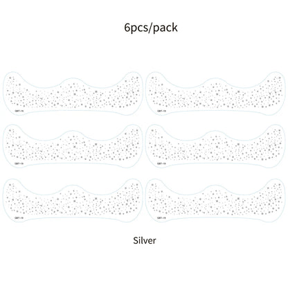6Pcs Fake Freckle Stickers for Women Waterproof Golden Silver Glitter Temporary Tattoos for Face Makeup Holiday Music Party