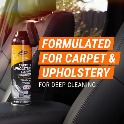 FRESH Fx Power Foam Automotive Cleaner, Winter Auto Messes, Carpet & Upholstery (New Car Scent, 22 Oz)