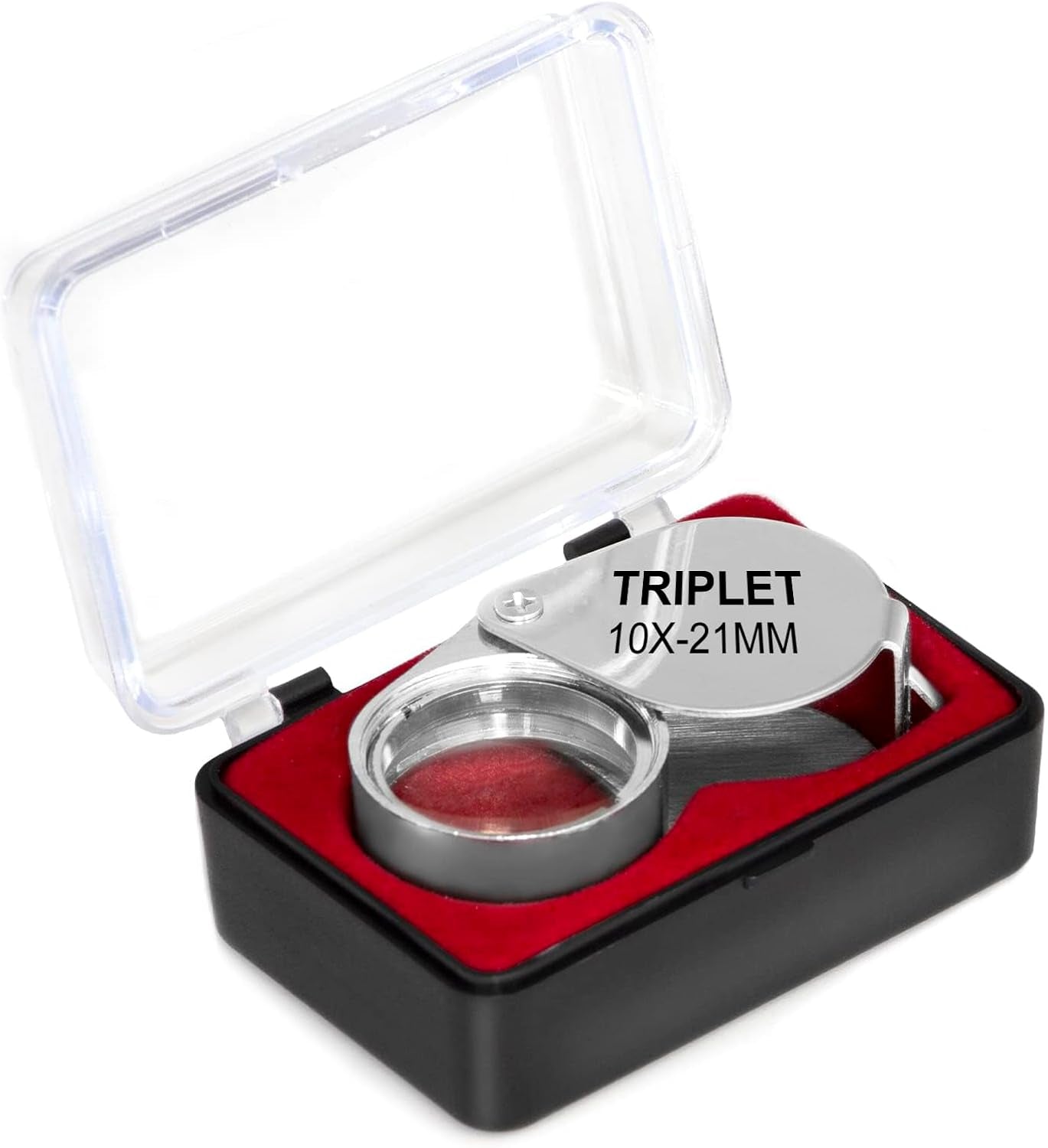 2PCS Jewelers Eye Loupe Magnifier, Small Pocket Folding Magnifying Glass Jewelry Loop for Gems, Jewellery, Coins, Map, Stamps, Elders Gift, 5/6'' Lens Dia