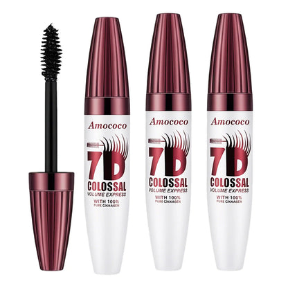 7D Waterproof Volume Mascara Long Lasting Natural Curling Lashes for Professional Eye Makeup Made for Women and Girls 3Pcs*Eyelash