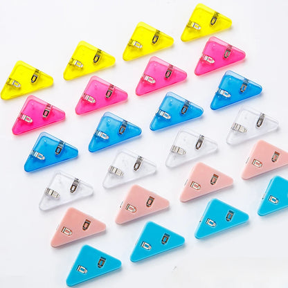 10Pcs Triangle Corner Clips File Paper Clip File Index Photo Clamp Page Holder Stationery Multifunctional Office Desk Organizer