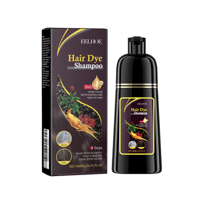Black Hair Dye Shampoo 3 in 1 Growth Clean Hair Darkening Deep Nourishing Black Hair Dye Shampoo Natural Organic Herbal