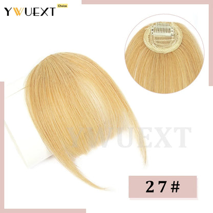 Clip in Human Hair Bangs Straight Hair Piece Machine Remy French Bangs for Women Easy to Wear and Remove Hairpiece Thin Hair