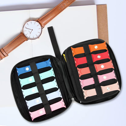 20 Watch Bands Storage Carrying Case Compatible with Watches,Expandable Watch Band Holder Stores 20 Watch Bands Fit for Most Sizes of Watch Straps,Organizer for Watch Bands, Bag Only (Blue)
