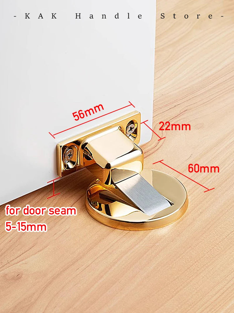 Non-Punch Magnetic Door Stopper Hidden Doorstop Door Holder Zinc Alloy Wall Protector Wind-Proof Stop Door Hardware