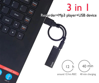 Smallest Mini USB Pen Voice Activated 8GB 16GB Digital Audio Voice Recorder Mp3 Player 192Kbps Recording WAV