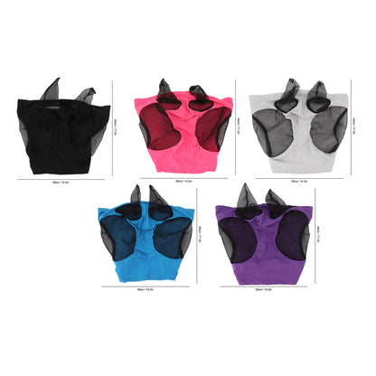 Horse Fly Mask with Ears Horse Mesh Fly Mask Breathable Elastic Horse Face Mask with Ears Riding Equestrian Equipment
