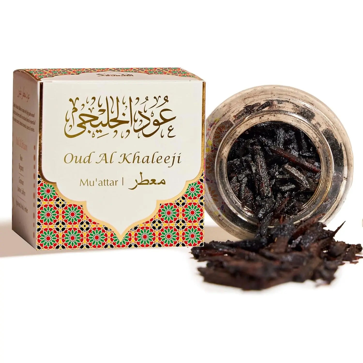 Oud Al Khaleeji Muattar Bakhoor by Dukhni | 1 Jar X 40 Grams | Arabic Bakhoor Incense | Aromatic Wood Chips | Deep Oud Blend | Perfect for Prayer Time | Ramadan & Eid Gifts