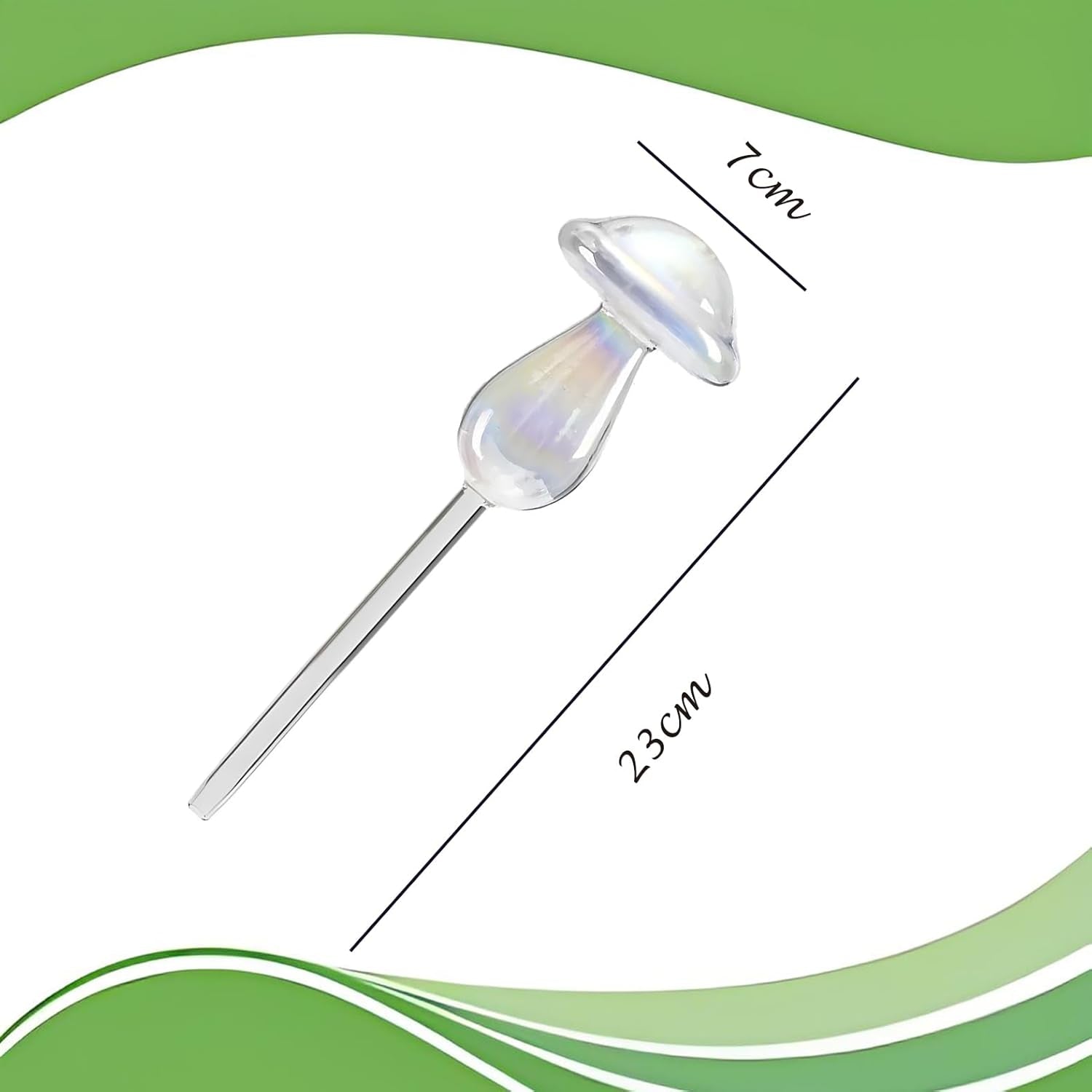 High Borosilicate Glass Watering Device for Lazy People Watering Flowers, Automatic Drip Irrigation Artifact,Plant Watering Globes for Indoor & Outdoor 9.1 * 2.7Inch Mushroom Style, 2 Pcs
