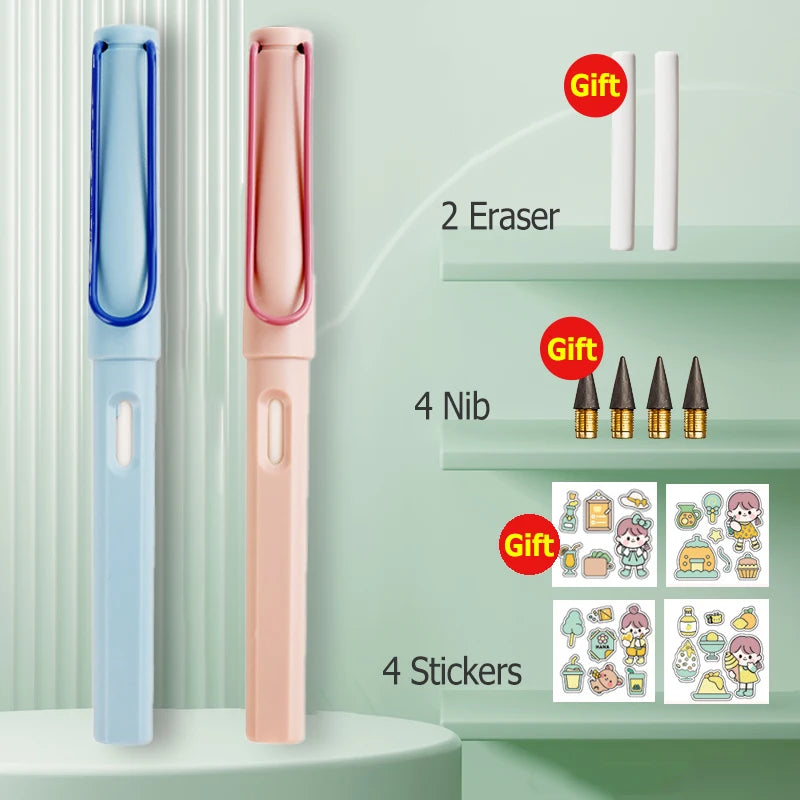 HB Eternal Pencil Set Mechanical Pencil Super Cheap No Need to Sharpen Easy to Wipe DIY Kawaii Korean Stationery School Supplies