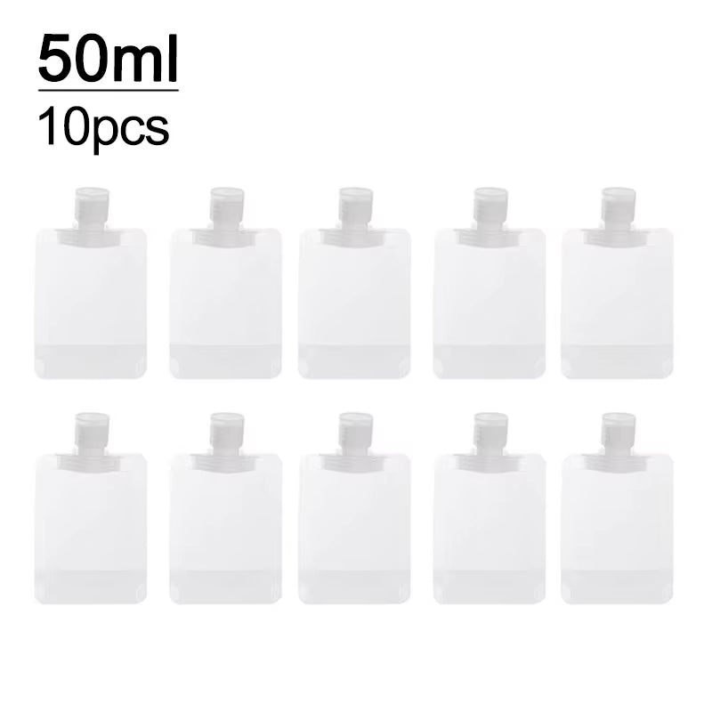 New 5Pcs 30Ml/50Ml/100Ml Refillable Travel Boats Empty Cosmetic Container Travel Bottles Liquid Cosmetic Storage Pouches FZP02