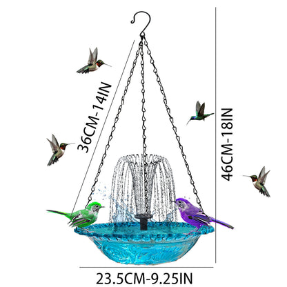 Comedero De Colibrí Con Energía Solar, Nueva Fuente De Baño Y Comedero 2 En 1 Para Colibríes 2025, Tazón De Vidrio Para Exteriores Para Colgar En El Jardín O Patio Trasero, Rosa
