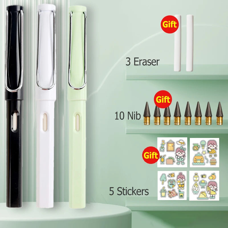 HB Eternal Pencil Set Mechanical Pencil Super Cheap No Need to Sharpen Easy to Wipe DIY Kawaii Korean Stationery School Supplies