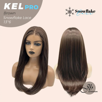 JBEXTENSION 22 Inches Hazelnut Blonde Highlight Pre-Cut 13X6 Free Part Snowflake Lace Frontlace Glueless Wig KEL PRO【BENDY EAR TABS】