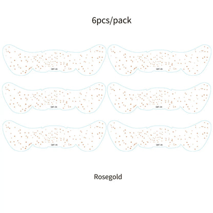 6Pcs Fake Freckle Stickers for Women Waterproof Golden Silver Glitter Temporary Tattoos for Face Makeup Holiday Music Party
