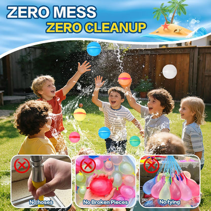Reusable Water Balloons, 12 Pack Magnetic Refillable Water Balloons Quick Fill, Summer Fun for Kids Outdoor Pool Water Toys, Reusable Summer Outdoor Toys
