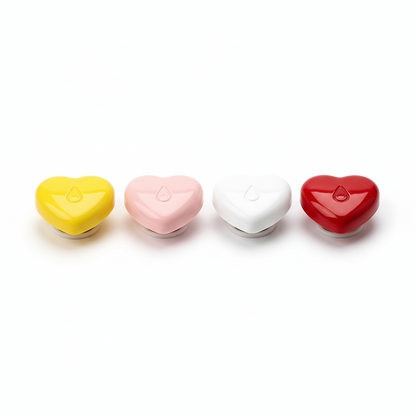 Heart-Shaped Toilet Flush Button Toppers – 4-Pack for Long Nails (Yellow, Pink, White, Red)